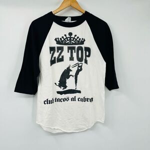 ZZ Top Alstyle Men's T-Shirt Raglan Sleeve Black White Mens Size Medium